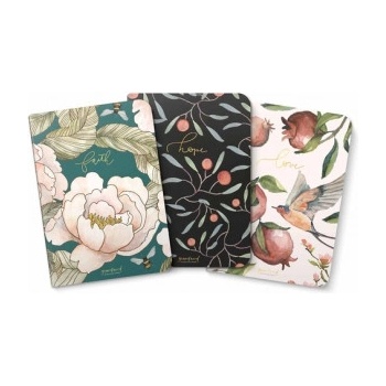 Gracelaced Lined Notebooks, Set of 3, Faith, Hope, Love