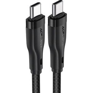 ACEFAST - Кабел за данни (C8-03) - Бързо зареждане, Type-C към Type-C, 60W, 3A, с найлонова оплетка, 25 000 извивки, 1.2 м - Черен