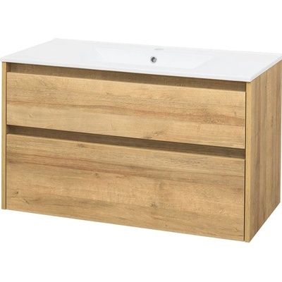 Mereo CN922 Opto, koupelnová skříňka s keramickým umyvadlem 101 cm, dub Riviera