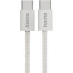 Hama Кабел за зареждане "Fabric", USB-C - USB-C, 1 m, Nylon, сив (HAMA-201728) - megamag