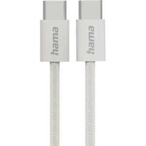 Hama Кабел за зареждане "Fabric", USB-C - USB-C, 1 m, Nylon, сив (HAMA-201728) - megamag