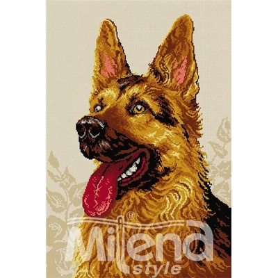 Milena Style Немска овчарка - гоблен със схема конци Ariadna 1: 1