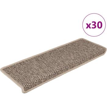 vidaXL Стелки за стълби вид сизал 30 бр 65x21x4 см тъмнобежови (3365890)