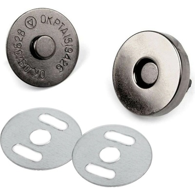 Pro Háčkování Magnetické zapínání kulaté 18 mm, černý nikl