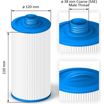 Crystalline Pool Spa Filter Filtrační kartuše SC728