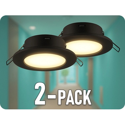 V-TAC Rámeček na bodovou žárovku GU10 kulatý, IP44, černý/2-PACK