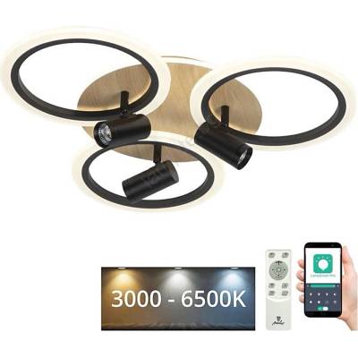 NEDES Led регулируемо таванно осветително тяло led/70w/230v 3000-6500k черно/кафяво + (nd4054)