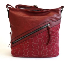 Střední tmavěcrossbody kabelka LIDA 2343 červená
