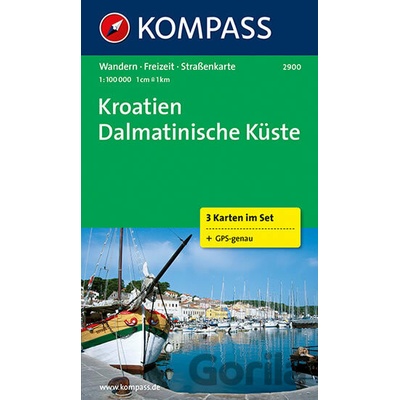 Kroatien Dalmatinische Küste Dalmátské pobřeží turistická mapa