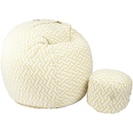 PUFRELAX Комплект Барбарон с табуретка за крака 700л. King Size, Zappity Yellow, Перящ се калъф, Пълнеж с микс от мемори пяна и дунапрен, Гама Premium (PUF-M-KO-PT-ZAY) - topmarket
