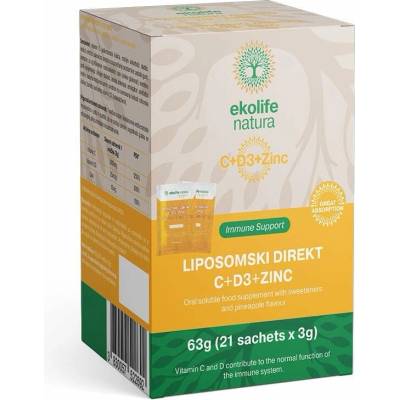 Ekolife Natura Liposomal Direkt C+D3+Zinc 21 sáčků ananas