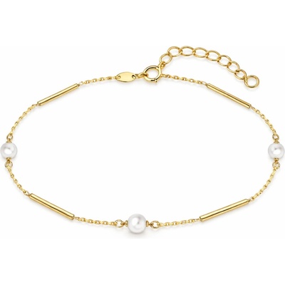 MINET Elegantní zlatý náramek s perlou JMG0084WGB17