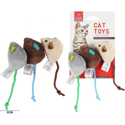 Nunbell Cat Toy Trio Mice - Играчка за котки Трите мишлета