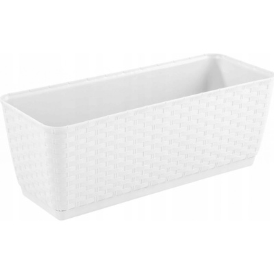 Prosperplast RATOLLA P Truhlík s podmiskou 38,6x15,4x14,2 cm ratan bílý – Hledejceny.cz