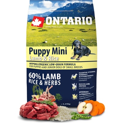 Ontario Puppy Mini Lamb and Rice 2,25 kg