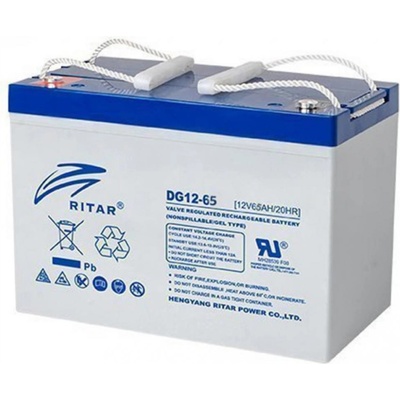 Ritar Оловна гелова батерия RITAR (DG12-65), 12V, 65Ah, 350 х 167 х 182 mm. F5-M8 - F11-M6 (RITAR-DG12-65)