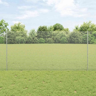 OMAXI Svařovaná drátěná plotovina s tyčkami 25 x 1,2 m Stříbrná 926128