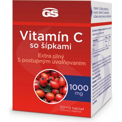 GS Vitamín C 1000mg so šípkami 50+10 tabliet