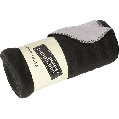 James & Nicholson Fleece deka JN952 Černá stříbrná 150x170