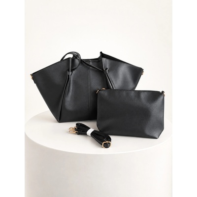 Eshopat Kožená kabelka Shopper Black 2v1