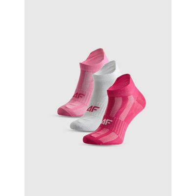 4F nízké sportovní ponožky 3-pack bílá/růžová