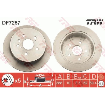 Brzdový kotúč TRW DF7257