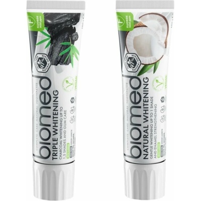 BIOMED Duo sada Natural Whitening a Triple Whitening 2 x 100 g