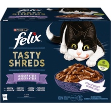 Felix Tasty Shreds hovädzie kura losos a tuniak v šťave 12 x 80 g