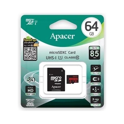 Apacer Secure Digital Card V10 64GB micro SDXC AP64GMCSX10U5-R