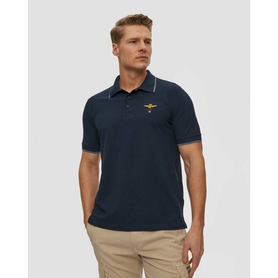 Aeronautica Militare Tmavě Modrá Pánská Polokošile