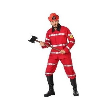 BigBuy Carnival Маскировъчен костюм за възрастни Пожарникар сапьор Червен xl Размер xl