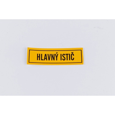 ALFA reklama Samolepka č.01 "Hlavný istič" žltá 105x35mm