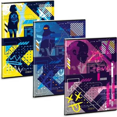 Ars Una Zošit s kockovaným vzorom A4 s extra sponami Cyberpunk