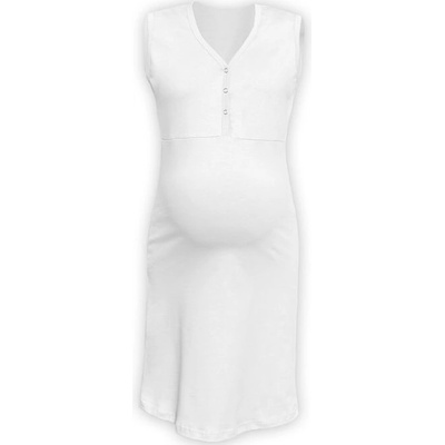 Nočná košeľa na dojčenie rozopínacia Cecília bez rukávov biela