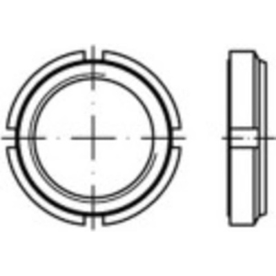 TOOLCRAFT TO-9979512 ryhované matice M45 9 mm ocel glavanizované zinkom 10 ks
