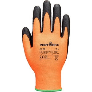 Portwest grip 13 high dotted / Нитрилни ръкавици с точки - оранжеви/черни l (a148o8rl)