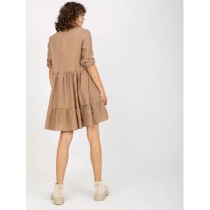 Ex Moda Дамска ежедневна рокля модел 004.06 ex moda цвят тъмно бежов