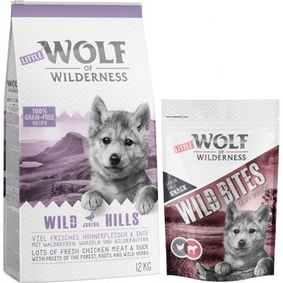 Wolf of Wilderness Junior Wild Hill's kačacie bez obilnín 12 kg
