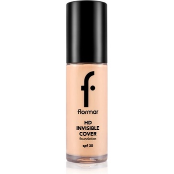 Flormar HD Invisible Cover Foundation лек фон дьо тен с озаряващ ефект SPF 30 цвят 040 Light Ivory 30ml