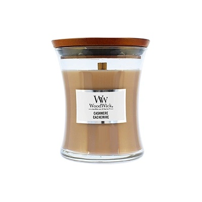 WoodWick Sklo malé/Cashmere ароматна свещ с дървен фитил 85 гр