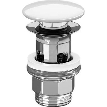 Villeroy&Boch umývadlový odtokový ventil 5/4" Push-Open chróm s keramickou krytkou biela 8L033401