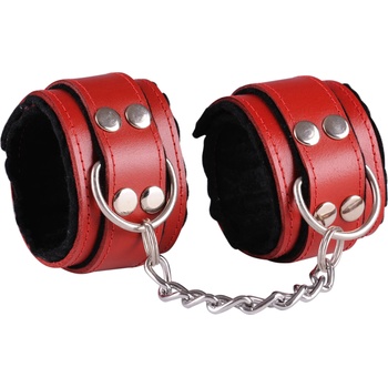 Image 1 of Dominate Me Leather Handcuffs D14 Red-Black