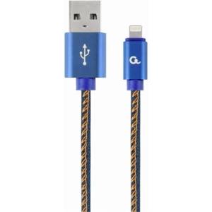 Gembird USB 2.0 A - Lightning M/M кабел за данни 1 м син дънки Premium CC-USB2J-AMLM-1M-BL (CC-USB2J-AMLM-1M-BL)