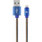 Gembird USB 2.0 A - Lightning M/M кабел за данни 1 м син дънки Premium CC-USB2J-AMLM-1M-BL (CC-USB2J-AMLM-1M-BL)