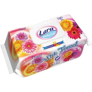 Lara Мокри кърпи с капак Lara Baby Soft - Family, Гербер, 120 броя (54079) - ozone