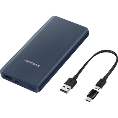 Samsung Universal Battery Pack EB-P3000CN, 10000mAh - външна батерия с MicroUSB кабел и USB-C адаптер за мобилни устройства (тъмносин)