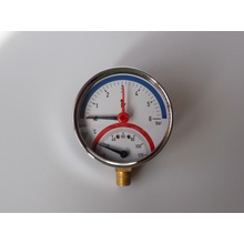 Steno Termomanometr 0-6bar, 0-120°C,1/2" zadní vývod