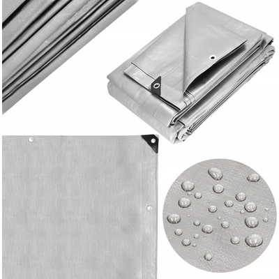 Springos krycí plachta s oky 6 x 8 m 130g PE GA2185 šedá