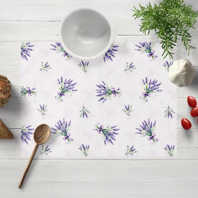 Biante Teflonové prostírání TF-128 Snítky levandulí na bílém 35x45cm