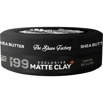 The Shave Factory Matte Clay Taper Deluxe matná hlína na vlasy s bambuckým máslem 150 ml